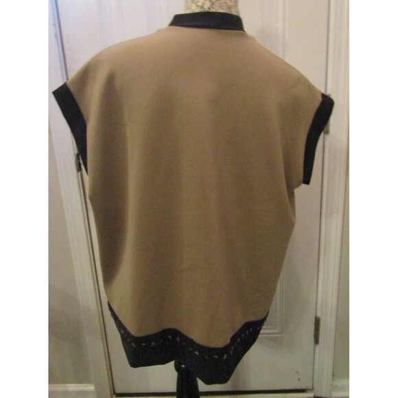 Indies Zip Camel Vest NWT Gilet Bunny Animal Print Rhinestones Retail $169 S/M - Picture 4 of 8